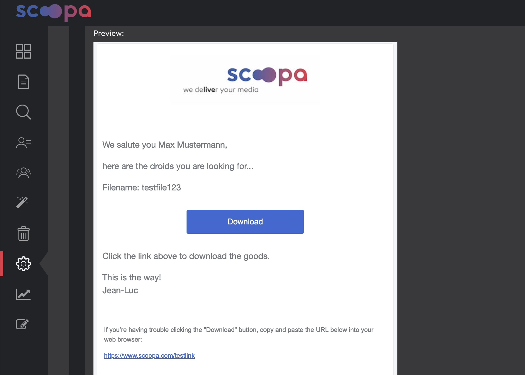 E-Mail Vorschau.