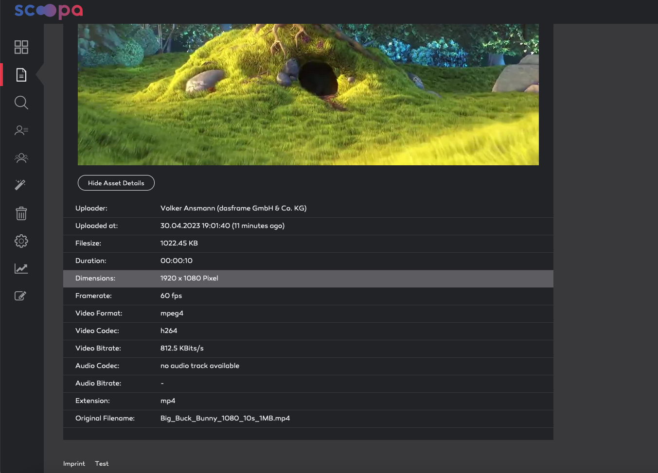Video preview metadata.