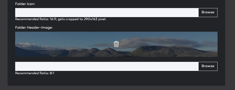 Uploaddialog für Ordnerbilder.