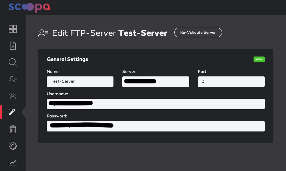Edit FTP server.