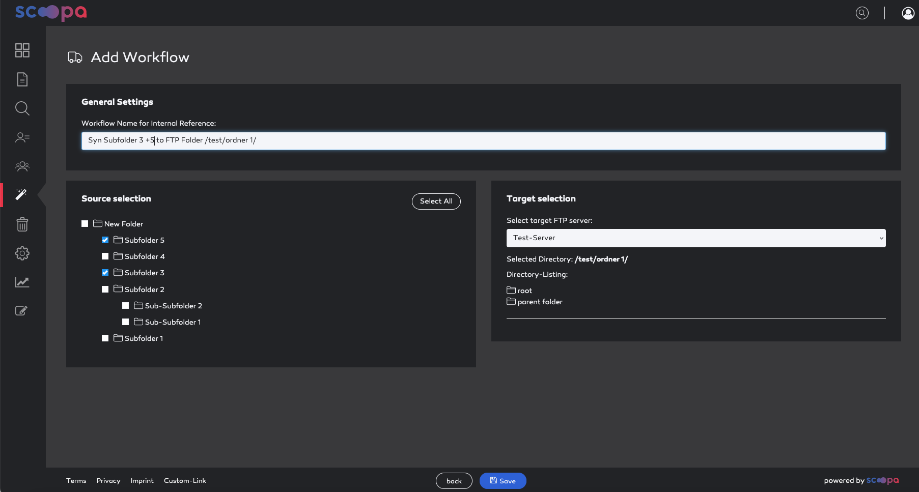 FTP-Workflow example.