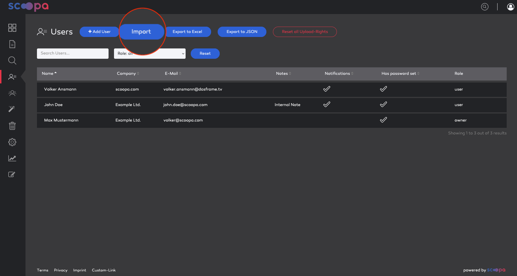 Import-Button unter Users.