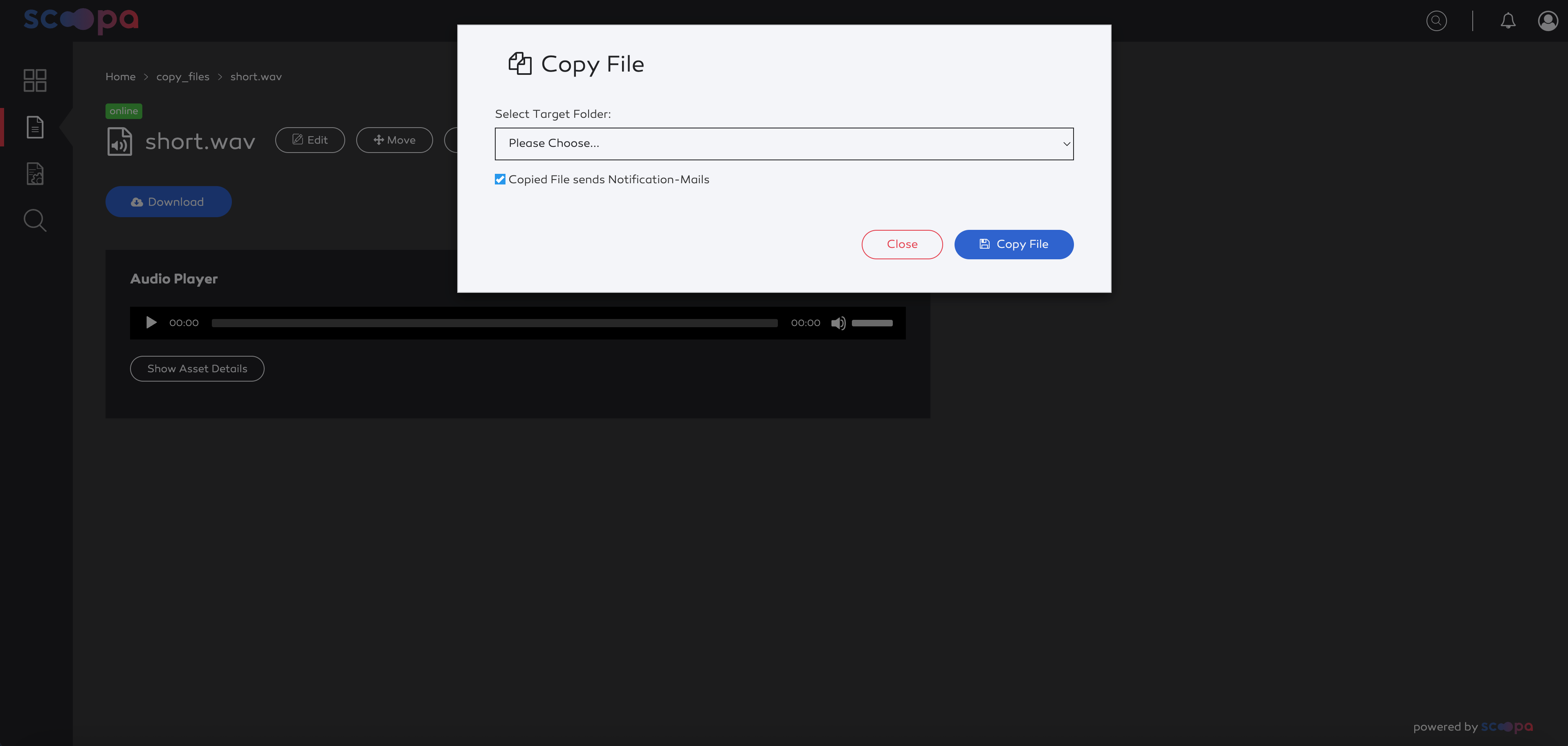 Copy file dialogue.
